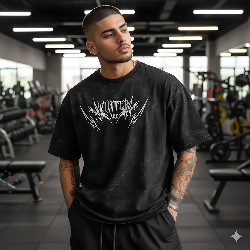 Winter Arc 240 GSM Oversized Acid Wash T-Shirt | Premium Cotton Streetwear