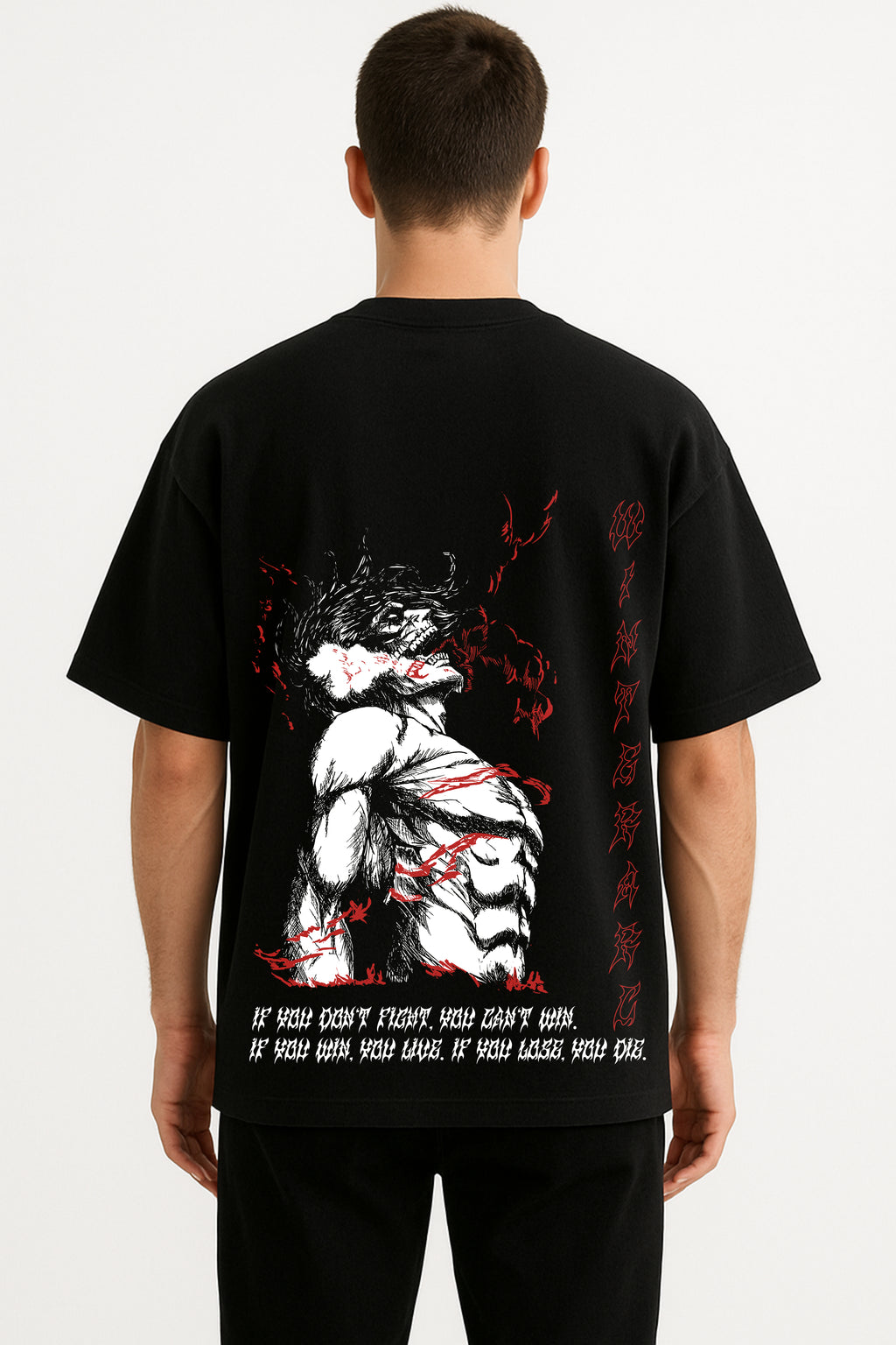 Attack On Titan Oversized Tshirt | 240 GSM Cotton Premium French Terry Oversized Tshirt |