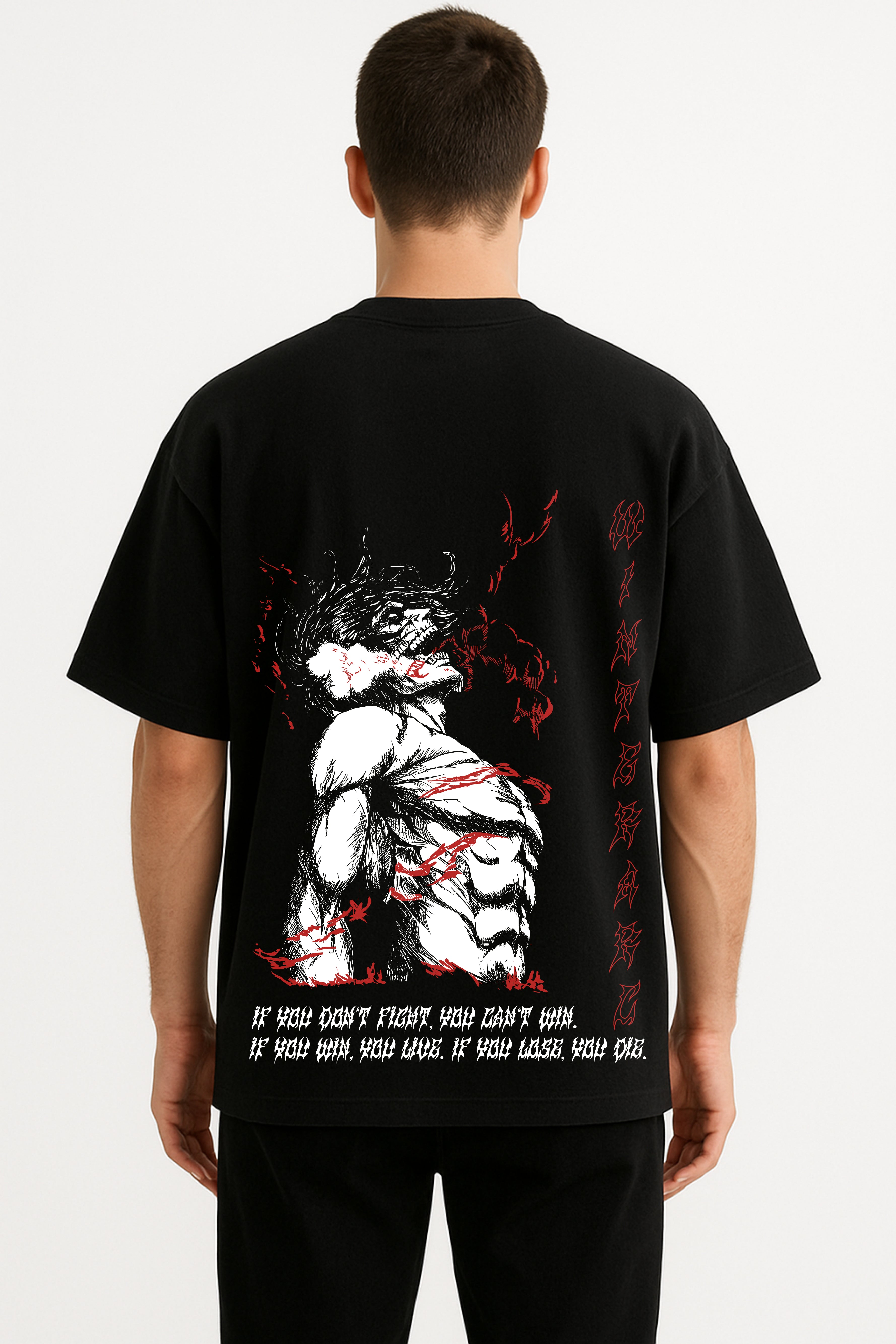 Attack On Titan Oversized Tshirt | 240 GSM Cotton Premium French Terry Oversized Tshirt |