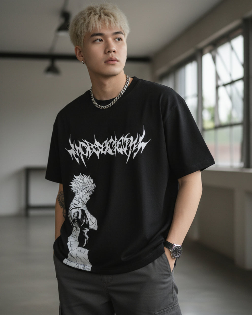 Toji Solo leveling Oversized Tshirt | 240 GSM Cotton Premium French Terry Oversized Tshirt |