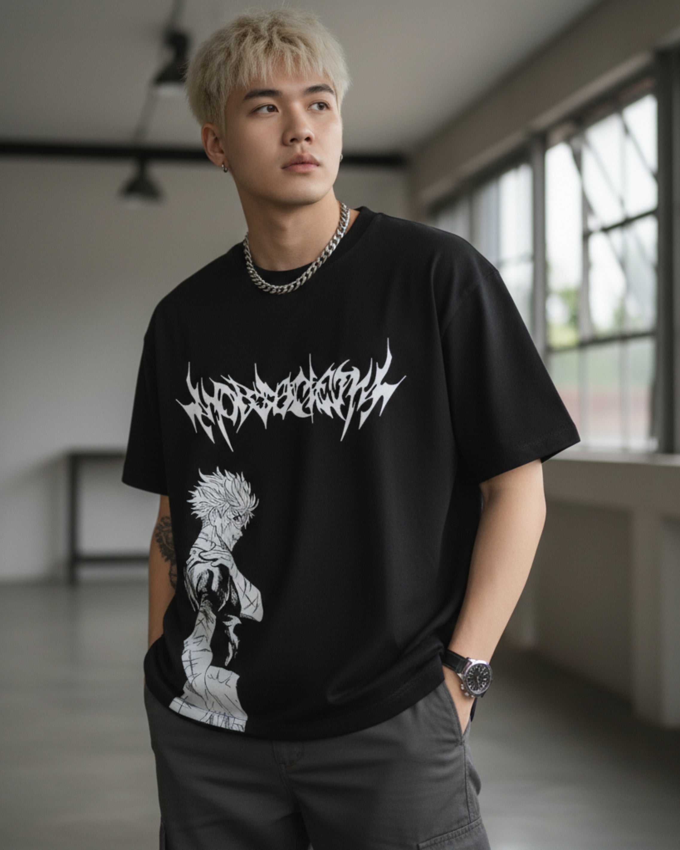 Toji Solo leveling Oversized Tshirt | 240 GSM Cotton Premium French Terry Oversized Tshirt |