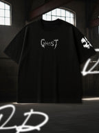 Premium Oversized Ghost T-Shirt | Call of Duty Operator Skull Graphic | Black Heavyweight Cotton