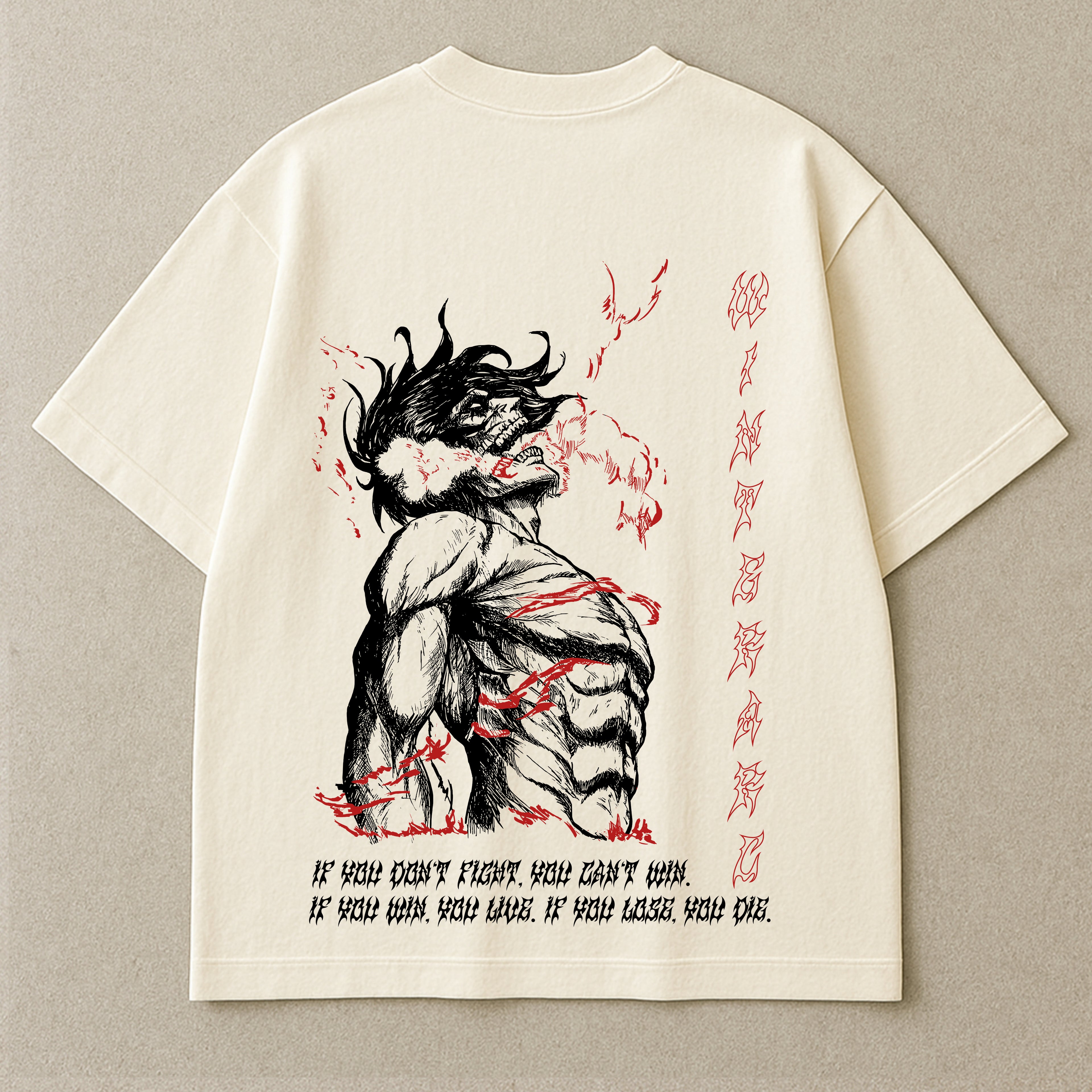 Attack On Titan Oversized Tshirt | 240 GSM Cotton Premium French Terry Oversized Tshirt |