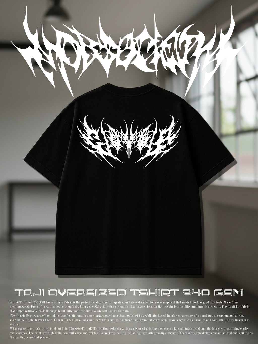 Toji Solo leveling Oversized Tshirt | 240 GSM Cotton Premium French Terry Oversized Tshirt |