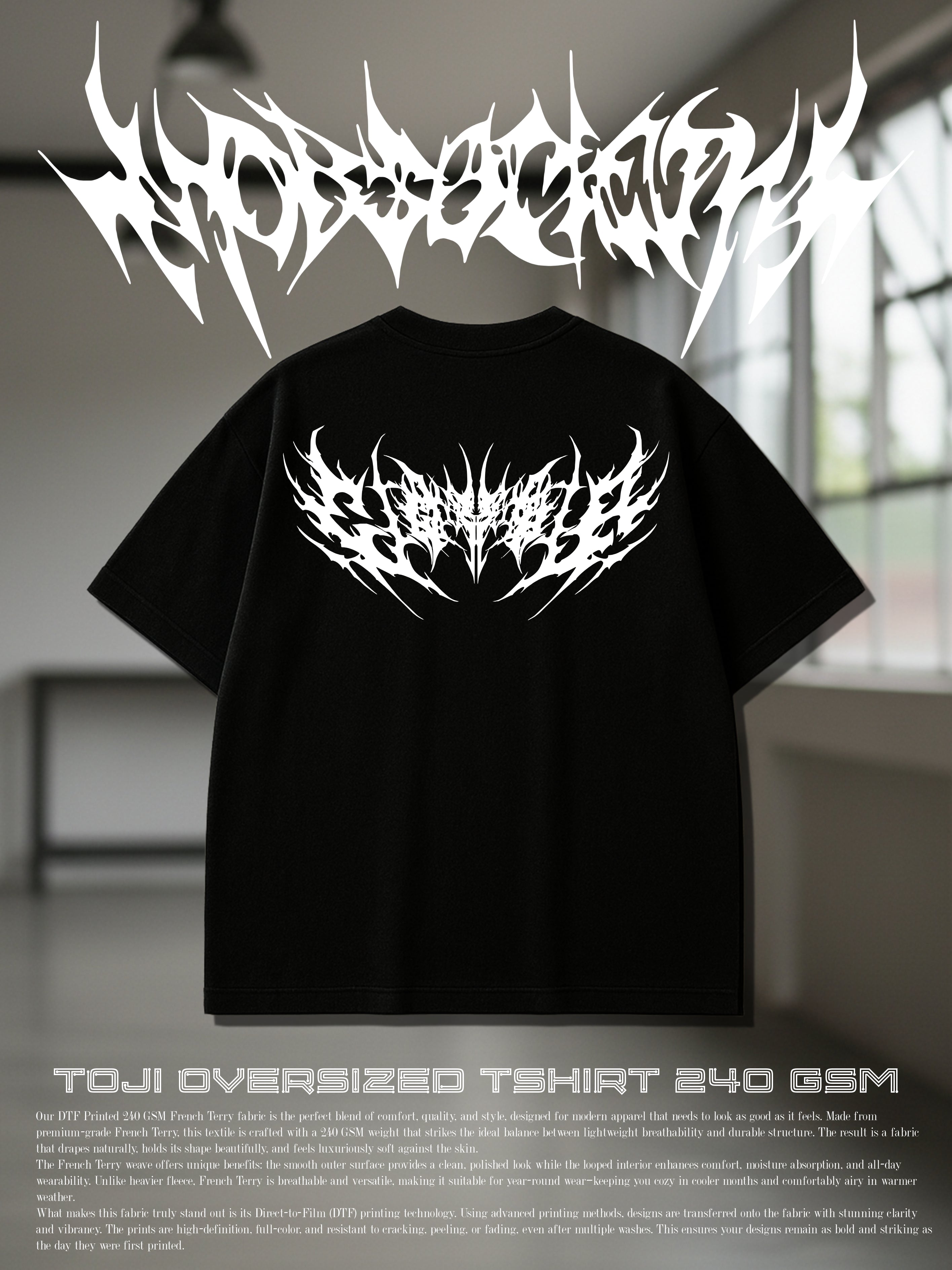 Toji Solo leveling Oversized Tshirt | 240 GSM Cotton Premium French Terry Oversized Tshirt |